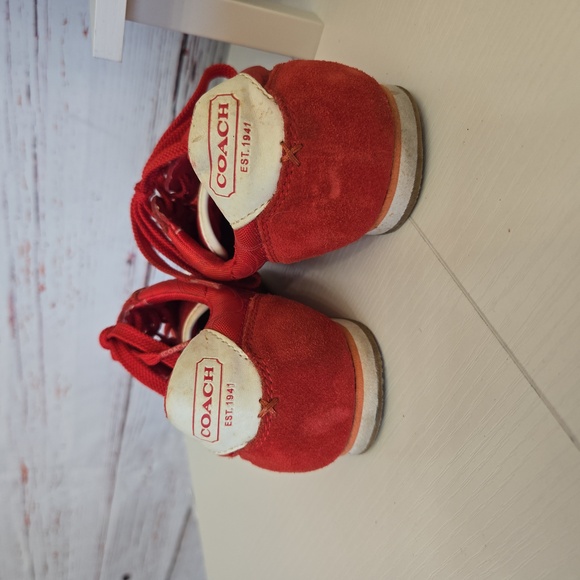 Vintage Red Coach Womens Sneakere Size 8.5 - Picture 4 of 8
